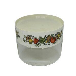VTG Pyrex Spice of Life See N Store Glass Canister 4.75"x4" Stackable 1970s USA